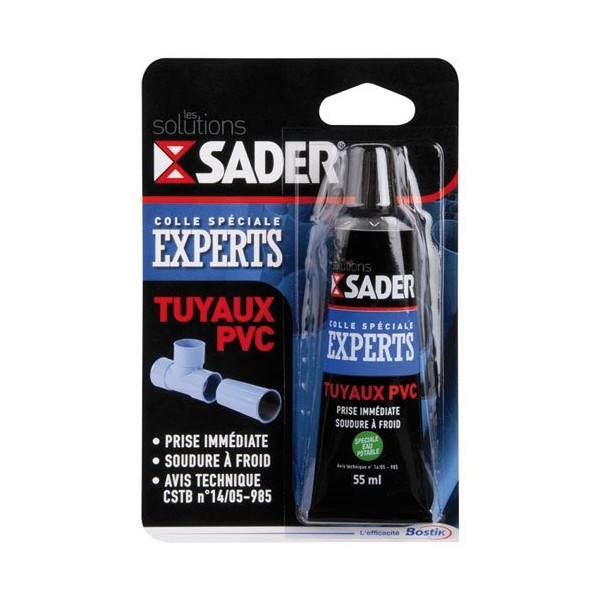 SADER - Sader colle pvc rigide tube blister 55ml