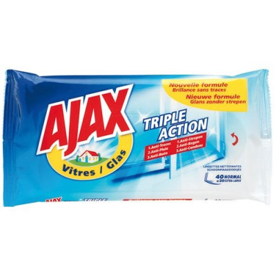 AJAX VITRES LINGETTES X40 (Vendu par 20)