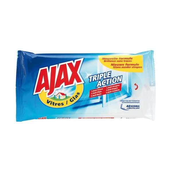 AJAX - Ajax vitres lingettes x40