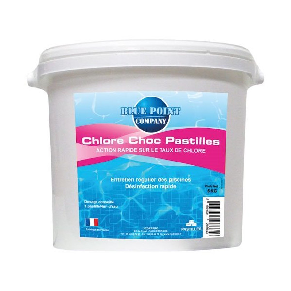 BLUE POINT COMPANY - Chlore Choc pastilles 20 g seau de 5 Kg