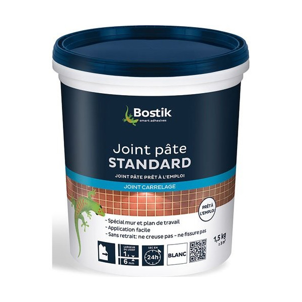 BOSTIK - Joint carrelage pâte blanc 1.5kg