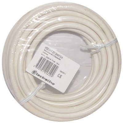 CABLE H05VVF 2X1.5 05M BLANC COURONNE