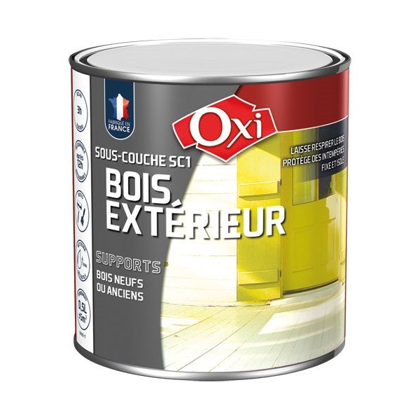 OXI - Sous couche bois ext.500ml blanc