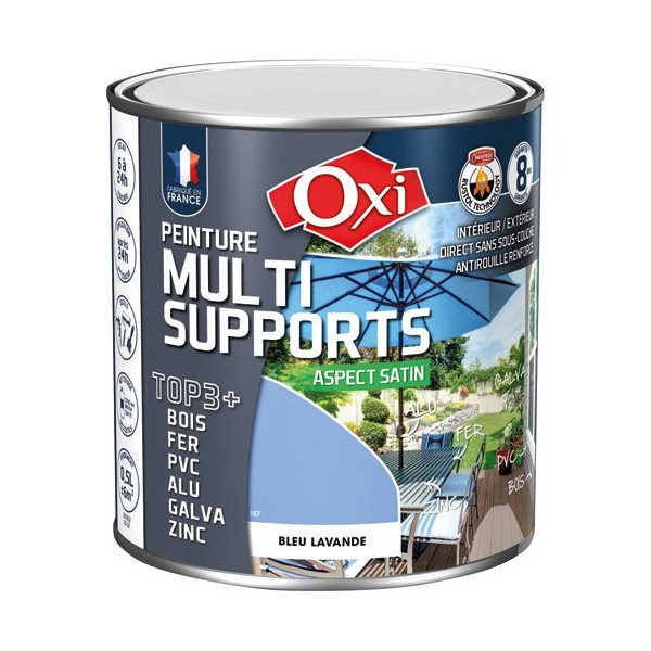 OXI - PEINT.TOP 3 BOIS FER PVC 500ML BLEU LAVANDE