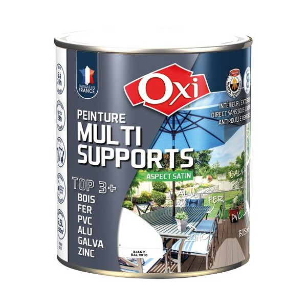 OXI - PEINT.TOP 3 BOIS FER PVC 2.5L BLANC
