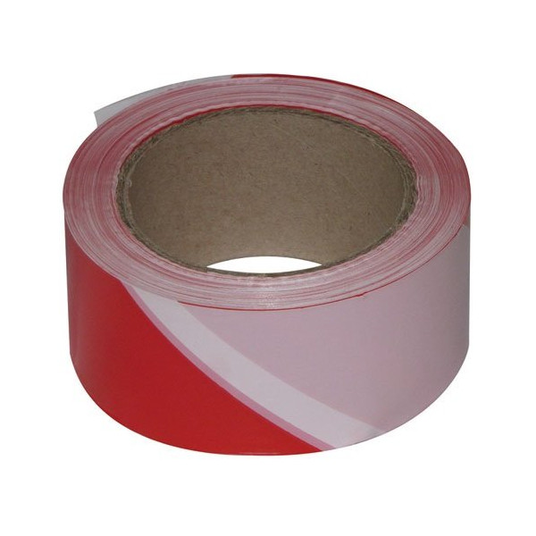 NOVAP - Ruban chantier rouge/blanc 100mx50mm