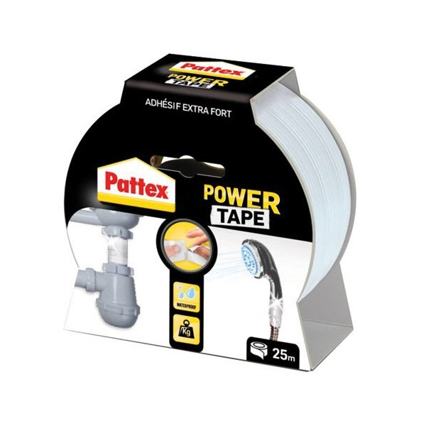 PATTEX - PATTEX Adhésif Réparation Power Tape Blanc Etui 25m - 50mm