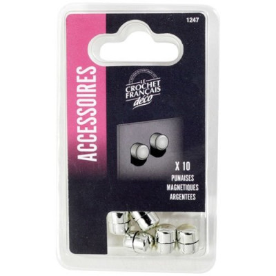 PUNAISE MAGNETIQUE ARGENT  SACHET X10 (Vendu par 1)