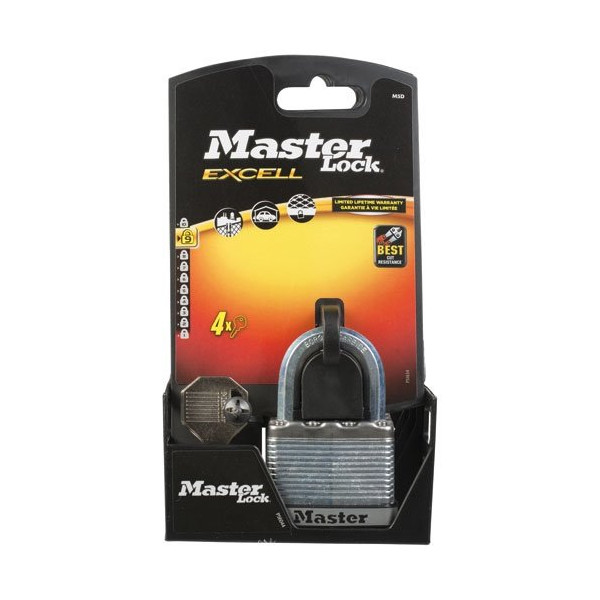 MASTER LOCK - Cadenas acier - 50 mm - anse octogonale - très résistant
