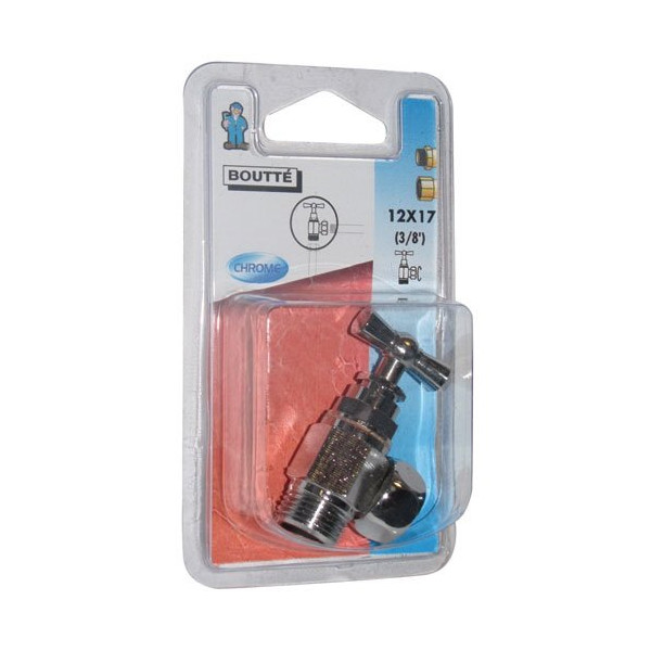 BOUTTE - Robinet chasse 12x17 chrome équerre sur carte