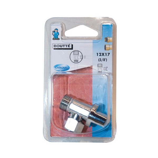 BOUTTE - Robinet chasse 12x17 1/4 tour chrome équerre sur carte