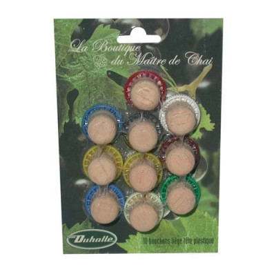 BOUCHON LIEGE TETE PLAST.CARTE 10 (Vendu par 1)