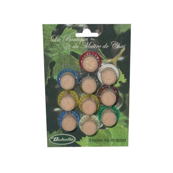 DUHALLE - Bouchon lièges tête plast.x10