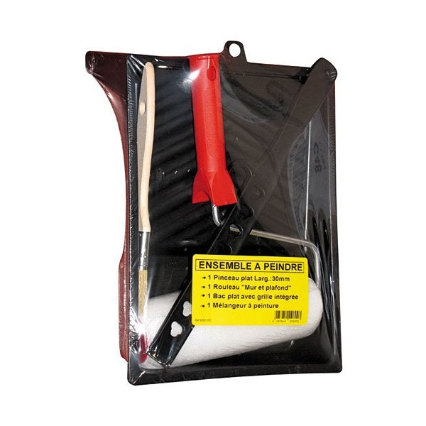 SAVY - Ensemble à peindre rouleau pinceau mélangeur avec bac