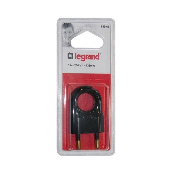 LEGRAND - Fiche mâle 2p 6a noir blister