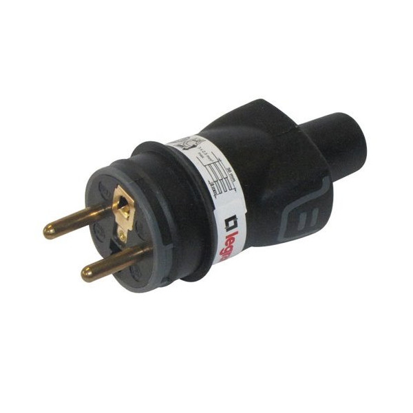 LEGRAND - Fiche mâle 2p+t caoutchouc noir