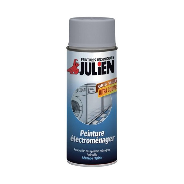 JULIEN - Bombe peinture électroménager - 400 mL - gris aluminium