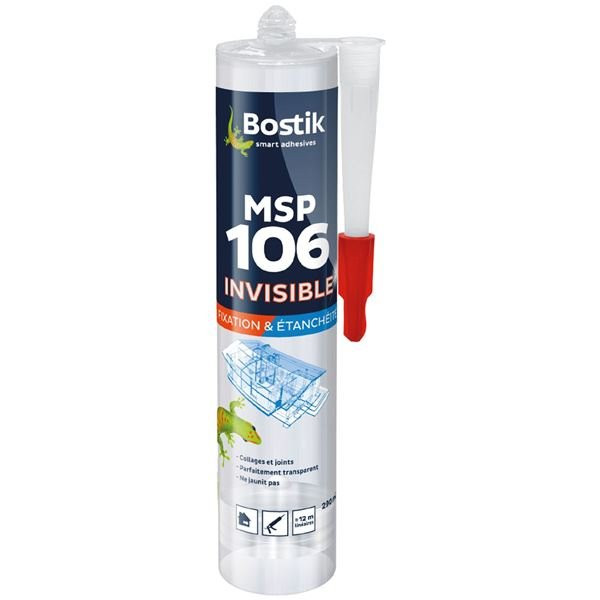 BOSTIK - Mastic fixation MS 106 - invisible - 290 mL