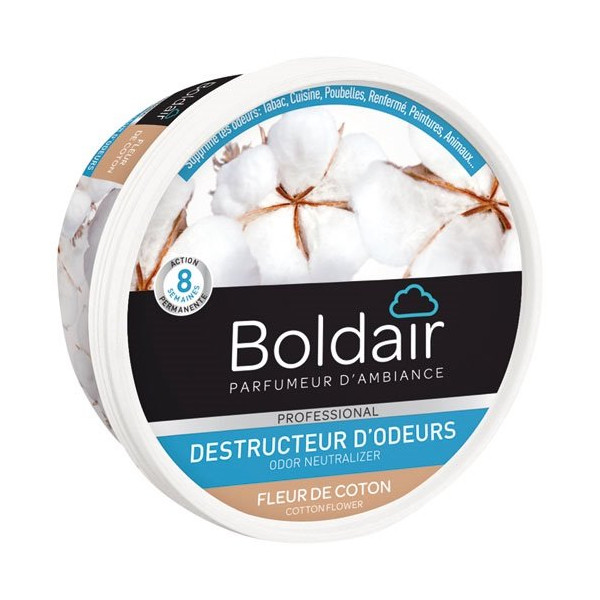 BOLDAIR - Gel destructeur d'odeurs 300 g - Parfum fleur de coton
