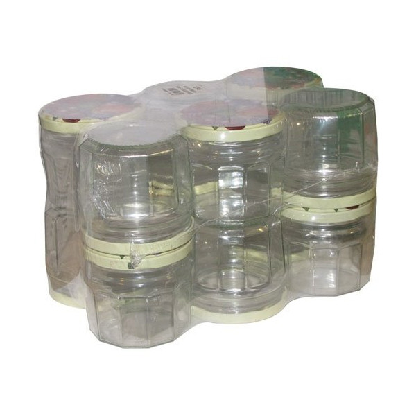 BJ - Pack 12 confituriers 340ml couvercle décor fruits