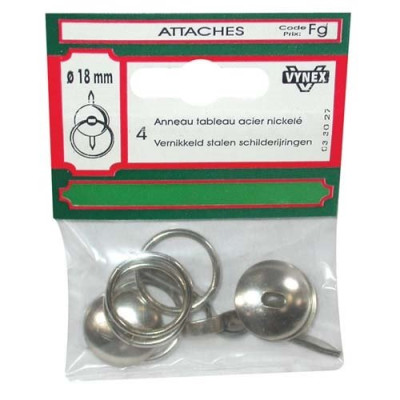 Anneau tableau acier nickelé 18mm sc