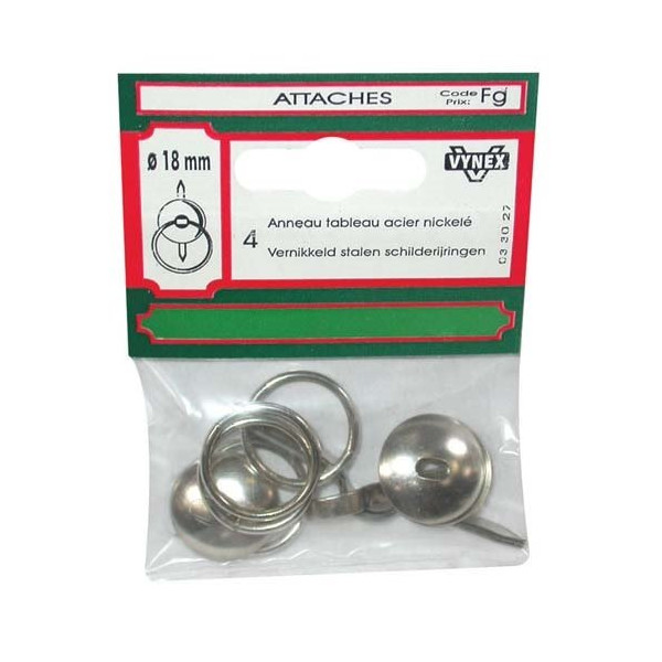 VYNEX - Anneau tableau acier nickelé 18mm sc