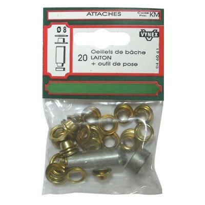 OEILLET BACHE + OUTIL D. 8 BL  CP:7 (Vendu par 1)