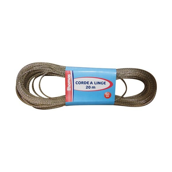 THOMAS - Corde à linge 20m acier plastifié
