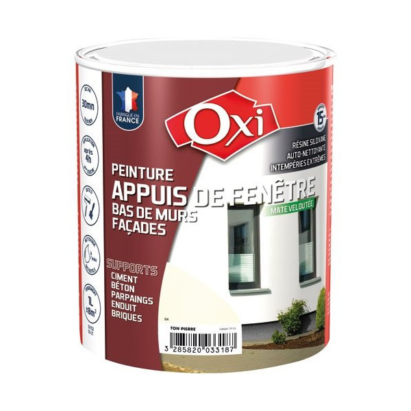 OXI - Peinture appuis fenêtre 1l ton pierre 15ans