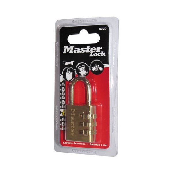 MASTER LOCK - Cadenas à 3 chiffres - laiton - 30 mm