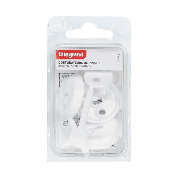 LEGRAND - Cache prise 2p+t +clé blister de 4