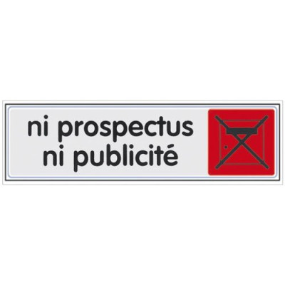 PLAQUE 170X45 NI PROSPECTUS NI PUBL.SC (Vendu par 1)