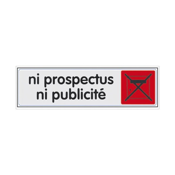 NOVAP - Plaque 170x45mm plexi couleur NI PROSPECTUS NI PUBLICITE sc