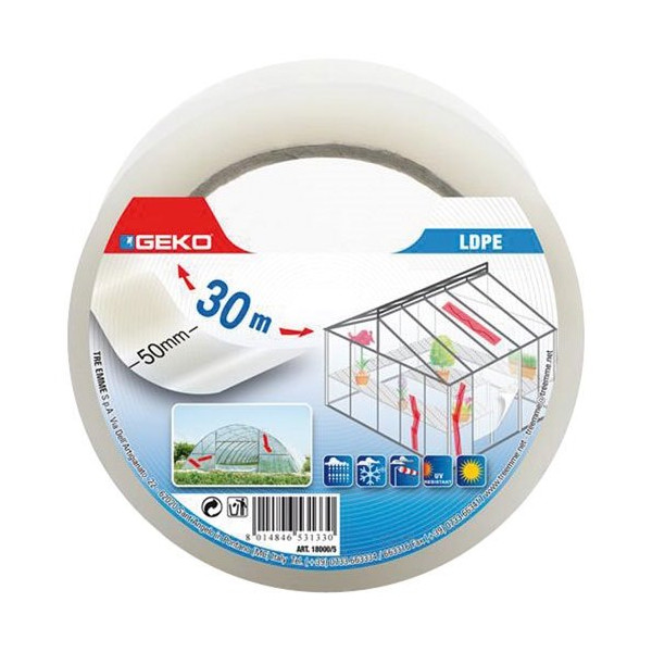 GEKO - Adhésif de réparation bâches et serres - 50 x 33 mm - transparent
