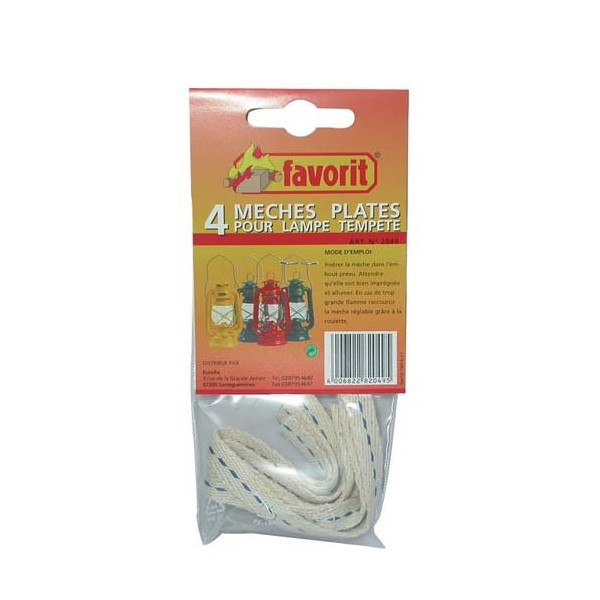 FAVORIT - Mèche plate pour lanterne huile/petr.x4 2049 1cmx9cm