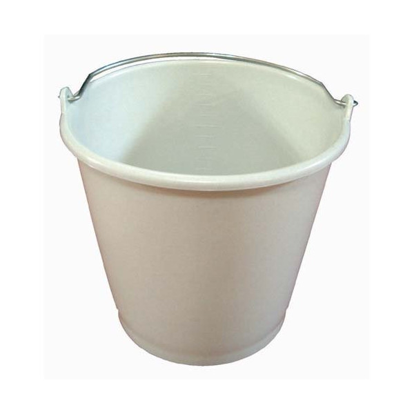 ALUMINIUM ET PLASTIQ - Seau ménage 16l gradué blanc pailleté