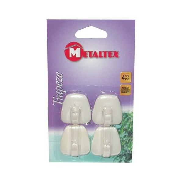 METALTEX - Crochet adh.trapèze x4 blister 291001