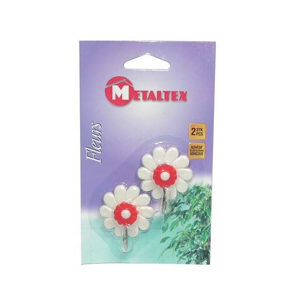 METALTEX - Crochet adh.fleurs x2 blister 292001