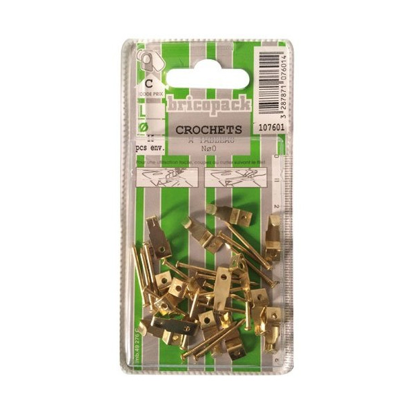 BRICOPACK - Crochet à tableau N°0 blister de 15 pièces