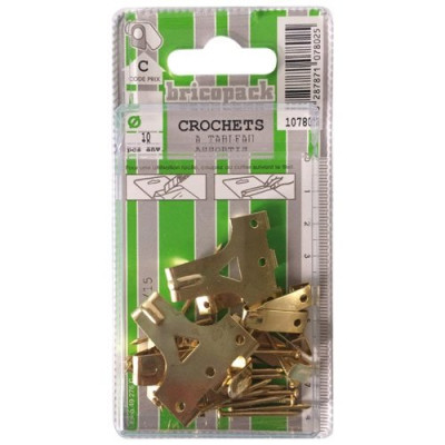 CROCHET A TABLEAU ASSORTIS X10   BL (Vendu par 1)