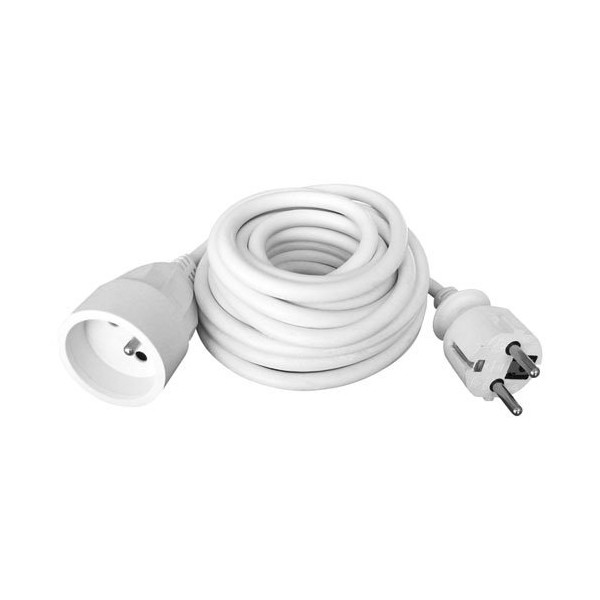 ZENITECH - Prolongateur HO5VVF 3G1.5 blanc longueur 10m
