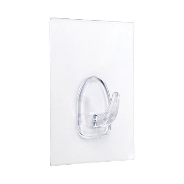 INOFIX - Crochet adhérent réutilisable 80x62mm transparent en blister