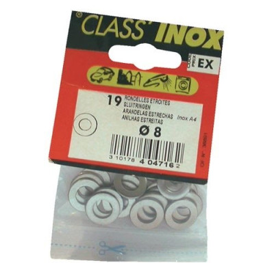 RONDELLE ETROITE INOX A4 8MM SC CP:3 (Vendu par 1)