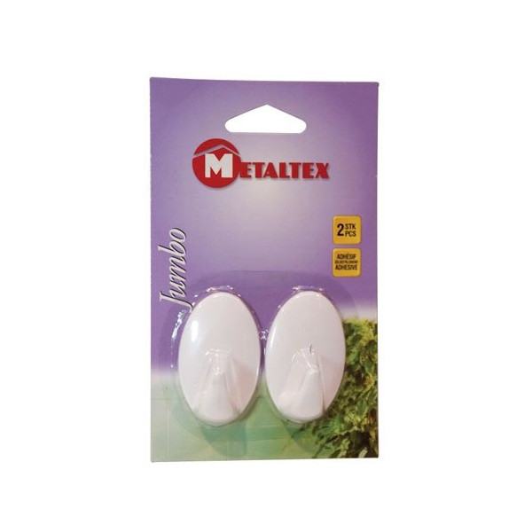 METALTEX - Crochet adh.jumbo blanc x2 291002