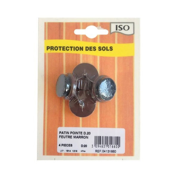 ISO - Patin métal à pointe Ø20 blister de 4 pcs
