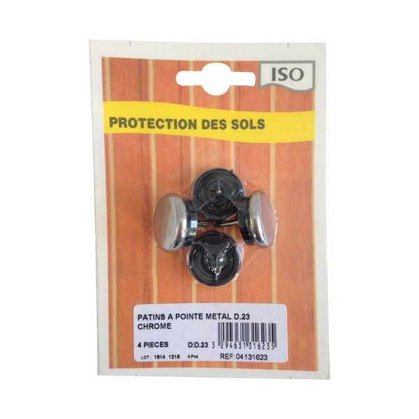 ISO - Patin métal à pointe Ø23 blister de 4 pcs