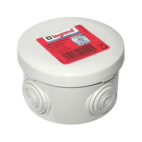LEGRAND - Boîte dérivation diam.70mmx45 Plexo gris 4 embouts vrac