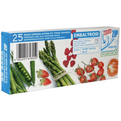 SAC CONGELATION ZIP 18X20 PM X25 (Vendu par 1)