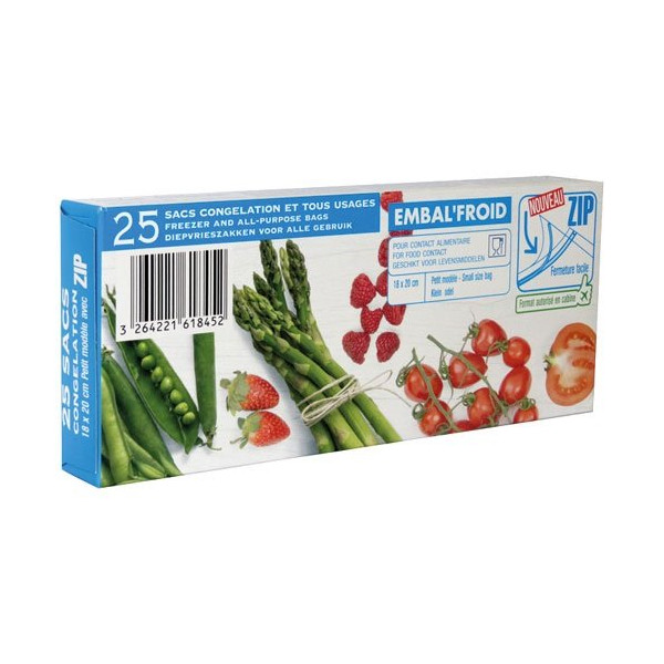 SCHWEITZER - Sac congelation zip 18x20 petit modele x25