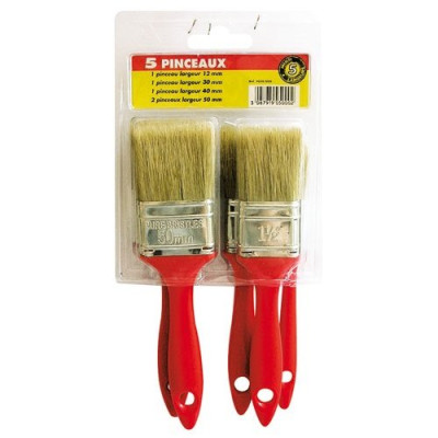 LOT DE 5 PINCEAUX PLATS S/COQUE   A (Vendu par 1)